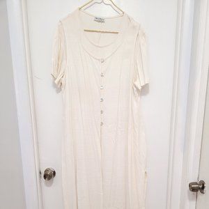 Ultra Dress New York  Long Dress Short Sleeves Plus Size 16 Rayon Pearl color